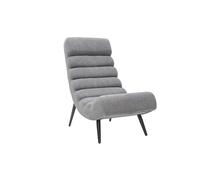 Fauteuil design en tissu effet velours gris et métal noir TAYLOR