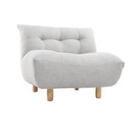 Miliboo Fauteuil scandinave en Tissu Gris Clair et Bois Clair Yumi