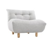 Fauteuil scandinave en tissu gris clair et bois clair YUMI