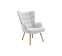 Fauteuil en tissu gris clair VATELY