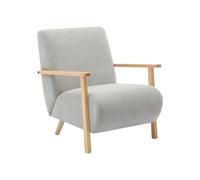 Fauteuil en tissu gris et bois JULOMO
