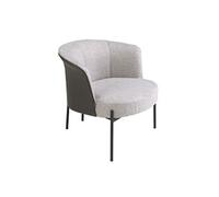 Fauteuil en tissu gris et simili cuir gris foncé