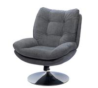 Fauteuil en tissu gris foncé avec piètement chromé Magnum - Amadeus