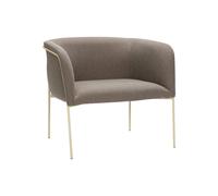Fauteuil en tissu marron, uni, fonction relax, structure en acier jaune clair - Hübsch, Eyrie - 89x58x78 cm