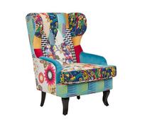 Fauteuil en tissu patchwork multicolore MOLDE