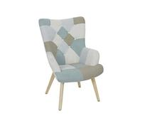 Fauteuil - Home Deco Factory - Helsinki - Patchwork - Confortable - Bleu