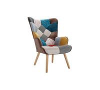 Fauteuil en tissu patchwork VATELY
