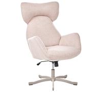 Fauteuil en Tissu Pivotant Ergonomique Dossier Haut Beige Sonderby