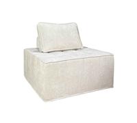 Fauteuil en tissu pour canapé modulable avec coussin ecru Tiby, Oviala