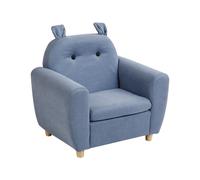 Fauteuil en Tissu pour Enfant avec Accoudoirs Chaise Siège Bleu Maribo