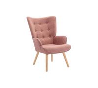 Vente-unique - Fauteuil en Tissu Rose VATELY