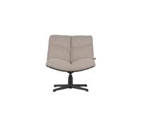 Fauteuil en tissu sable, pivotant, uni, relax - Woood, Vinny - 75x75x80 cm