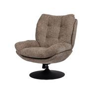 Fauteuil en tissu taupe avec piètement noir Magnum - Amadeus