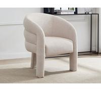 Fauteuil en tissu texturé beige ZELUVA de Maison Céphy
