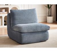 Fauteuil en tissu texturé bleu LOLEVA