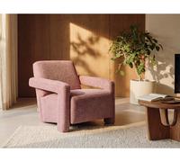 Fauteuil en tissu texturé rose ISPARTA