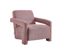 Fauteuil en tissu texturé rose ISPARTA
