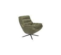 Fauteuil en tissu vert, pivotant, fonction relax, rembourré, uni - Dutchbone, Vince - 81x69x82 cm