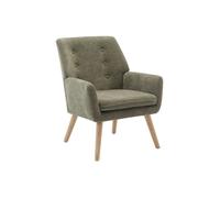 Vente-unique - Fauteuil en Tissu Vert SERINO