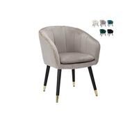 Fauteuil en velours avec bordure dorée Paris - Gris