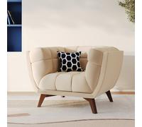 Fauteuil en velours beige - mona