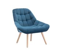 Fauteuil en velours bleu canard LUOSTO