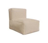 Fauteuil en velours côtelé beige NOUMARA