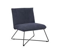 Fauteuil en velours côtelé Gris et pieds en métal noir Noir G