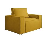 Fauteuil en velours côtelé jaune AMELIA