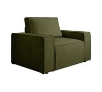 Fauteuil en velours côtelé kaki AMELIA