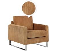 Fauteuil en velours côtelé marron clair VIND