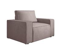 Fauteuil en velours côtelé mauve AMELIA