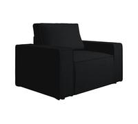 Fauteuil en velours côtelé noir AMELIA