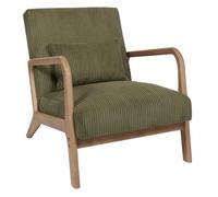 Home Deco Factory – Fauteuil salon moderne velours, confort ergonomique, vert 64,5x75x83 cm