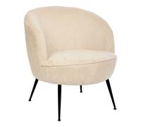 Atmosphera - Fauteuil tildae en Tissu Creme côtelé l69xl63xh71 cm