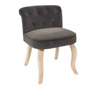 Fauteuil en Velours Design "Eleonor" 68cm Gris