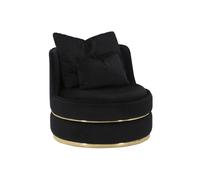 Fauteuil en Velours Design "Paris" 84cm Noir & Or