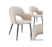 Fauteuil en velours et rembourré Lot de 2 crème