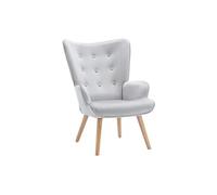 Fauteuil en velours gris VATELY