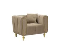 Fauteuil en Velours Matelassé "Alma" 97cm Gris