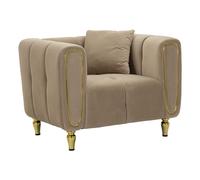 Fauteuil en Velours Matelassé "Alma" 97cm Gris