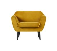 Fauteuil en velours ocre Rocco