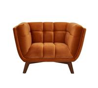 Fauteuil en velours orange curcuma - Mona - Rendez-Vous Déco