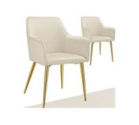 Fauteuil en velours rembourré Lot de 2 beige