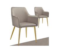 Fauteuil en velours rembourré Lot de 2 taupe