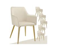 Fauteuil en velours rembourré Lot de 6 beige