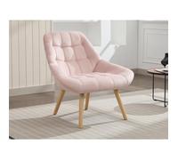 Fauteuil en velours rose LUOSTO