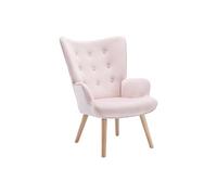 Fauteuil en velours rose VATELY