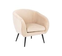Atmosphera - Fauteuil en velours SOLARO - Beige - SOLARO G