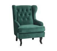 Fauteuil en velours vert foncé ALTA